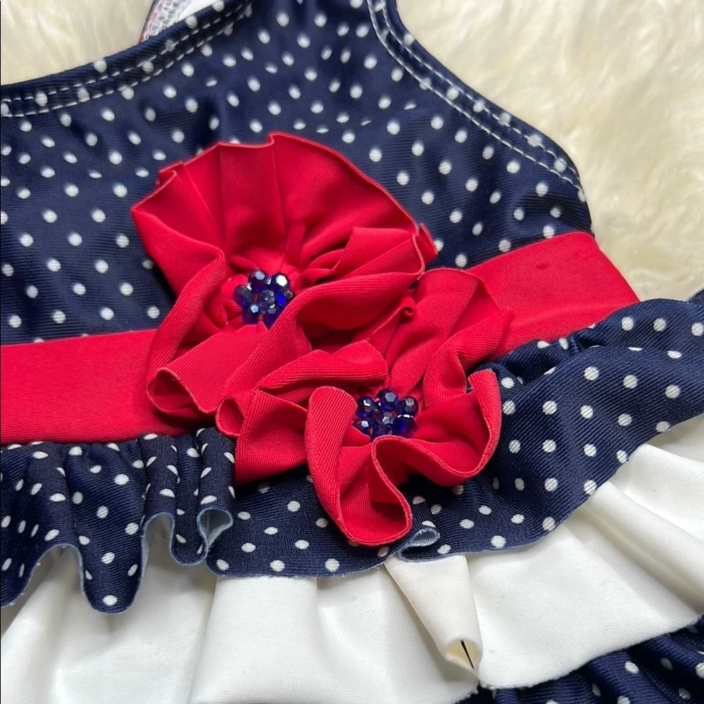 Isobella & Chloe Blue and Red Ruffle Bikini - Picture 2 of 10